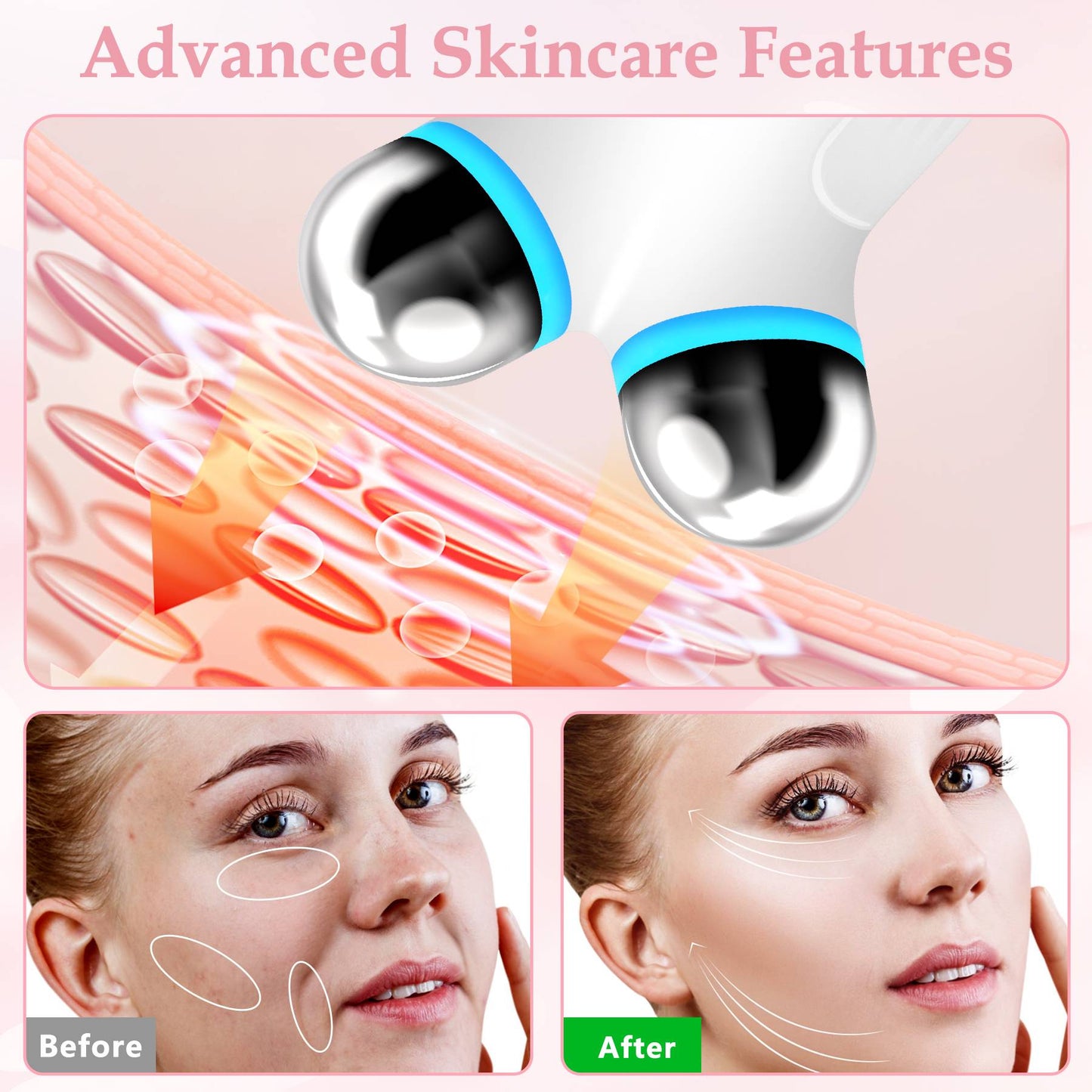 Anti Aging Wrinkles Microcurrent Facial Device