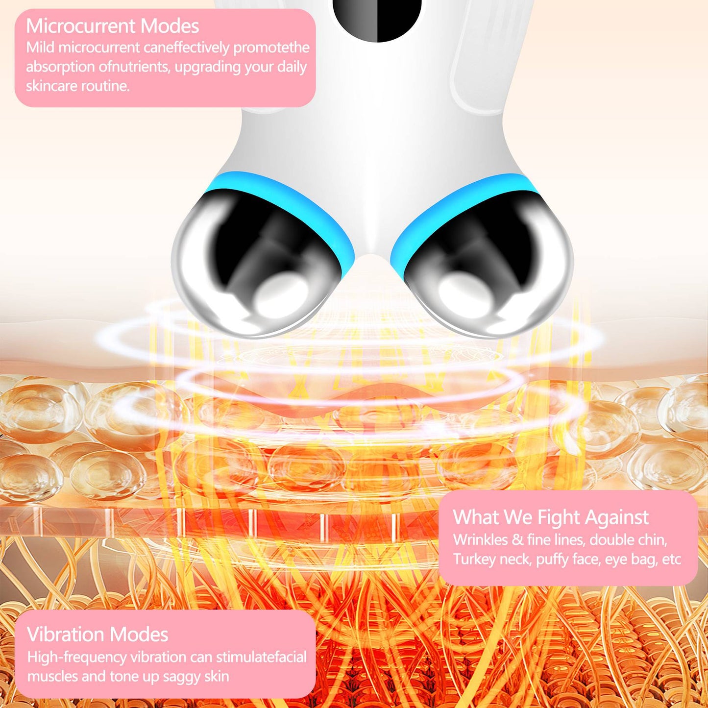 Anti Aging Wrinkles Microcurrent Facial Device